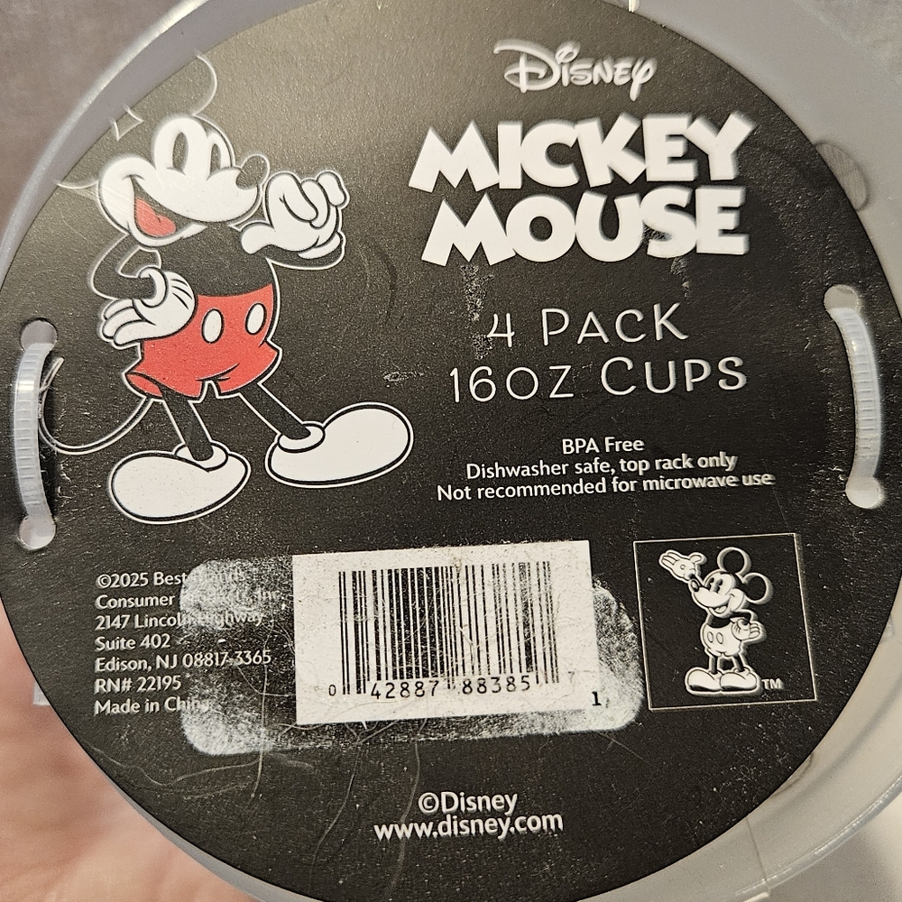 Disney Mickey Mouse 4 Pack Cups - 16 oz